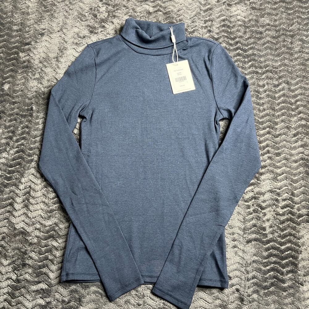 Jason Scott India ink Rib Turtleneck Long Sleeve Womens Size Small NWT